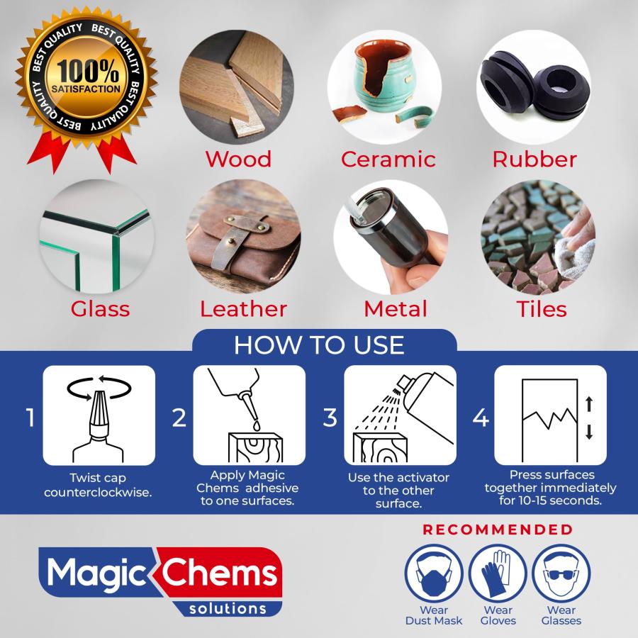 【並行輸入品】Magic Chems CA Glue with Activator (4 x 3.5 oz + 2 x 16.9 fl oz)_9