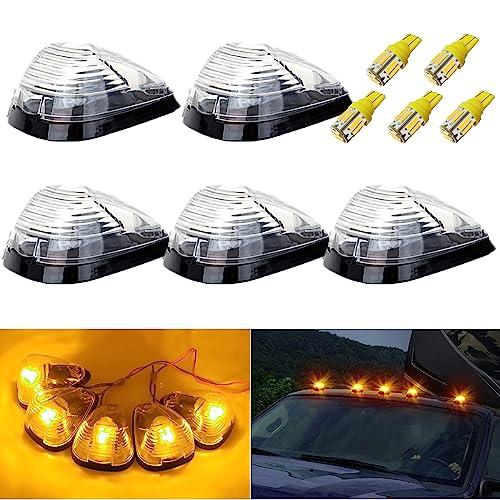 【並行輸入品】GLOFE 5X Clear Cab Marker Roof Running Lights with 5X Amber T10_1