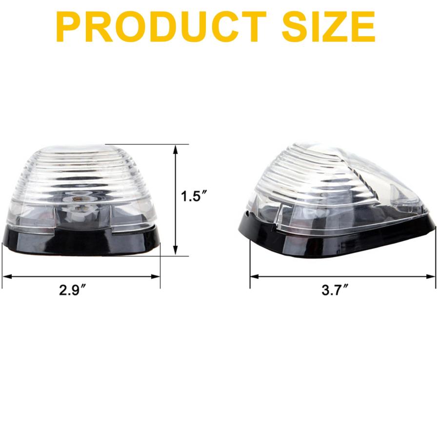 【並行輸入品】GLOFE 5X Clear Cab Marker Roof Running Lights with 5X Amber T10_6