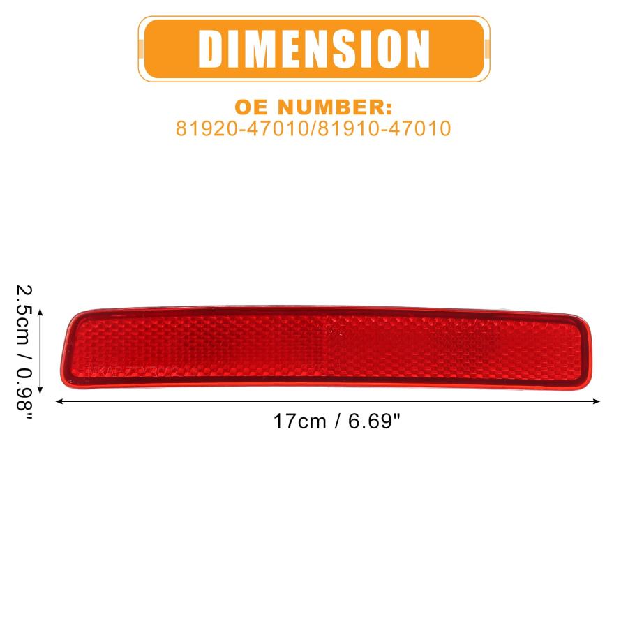 【並行輸入品】X AUTOHAUX 1 Pair Rear Bumper Reflector Side Marker for Toyota P_6