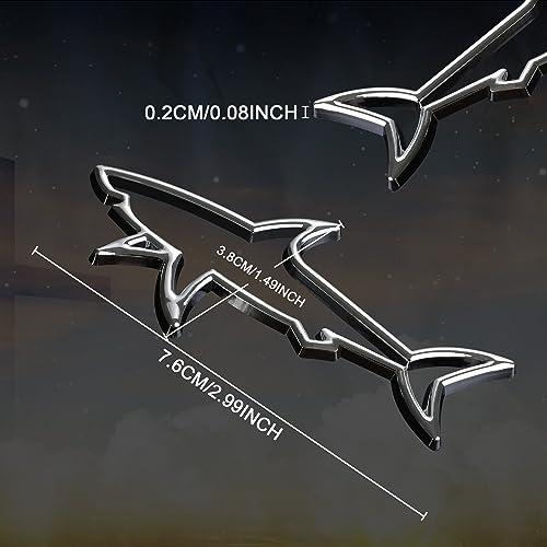 【並行輸入品】TOMALL 中空フィッシュシャーク 光沢エンブレムステッカー 3個 自動車用 クロム エクステリア バッジ 装飾 魚 シンボル_4