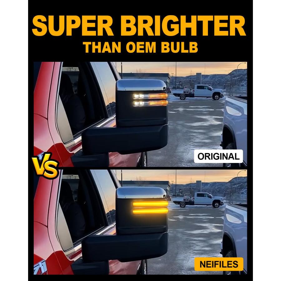 【並行輸入品】NEIFILES LED サイドミラー ウインカー ライト シボレー シルバラード GMC シエラ 2500 3500 2020の画像