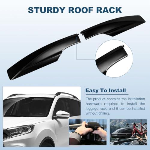 【並行輸入品】 ECCPP Black Roof Rack Side Rails End Covers 4pcs ABS Plastic She