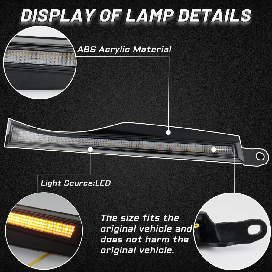 【並行輸入品】PGTOPONE スイッチバック ホワイト/アンバー LED フロントサイドマーカー ヘッドライト DRL アンバー シーケンシャ