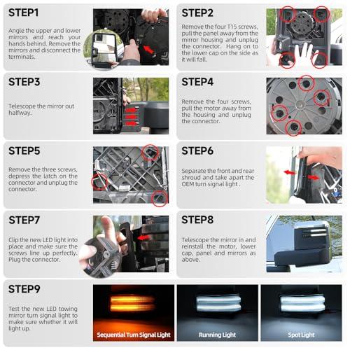【並行輸入品】NJSBYL Side Mirror Light Kits for 2020 2023 GMC Sierra 2500HD 35_9