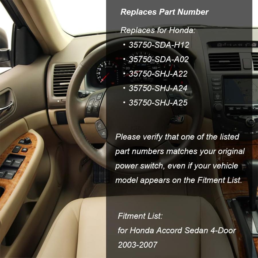 並行輸入品】Woodzdon マスターパワーウィンドウスイッチ 運転席側