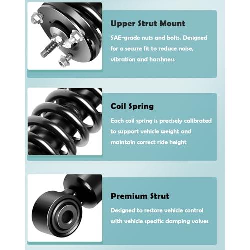 【並行輸入品】SCITOO Front Complete Struts Spring Assembly Rear Shocks Strutsの画像
