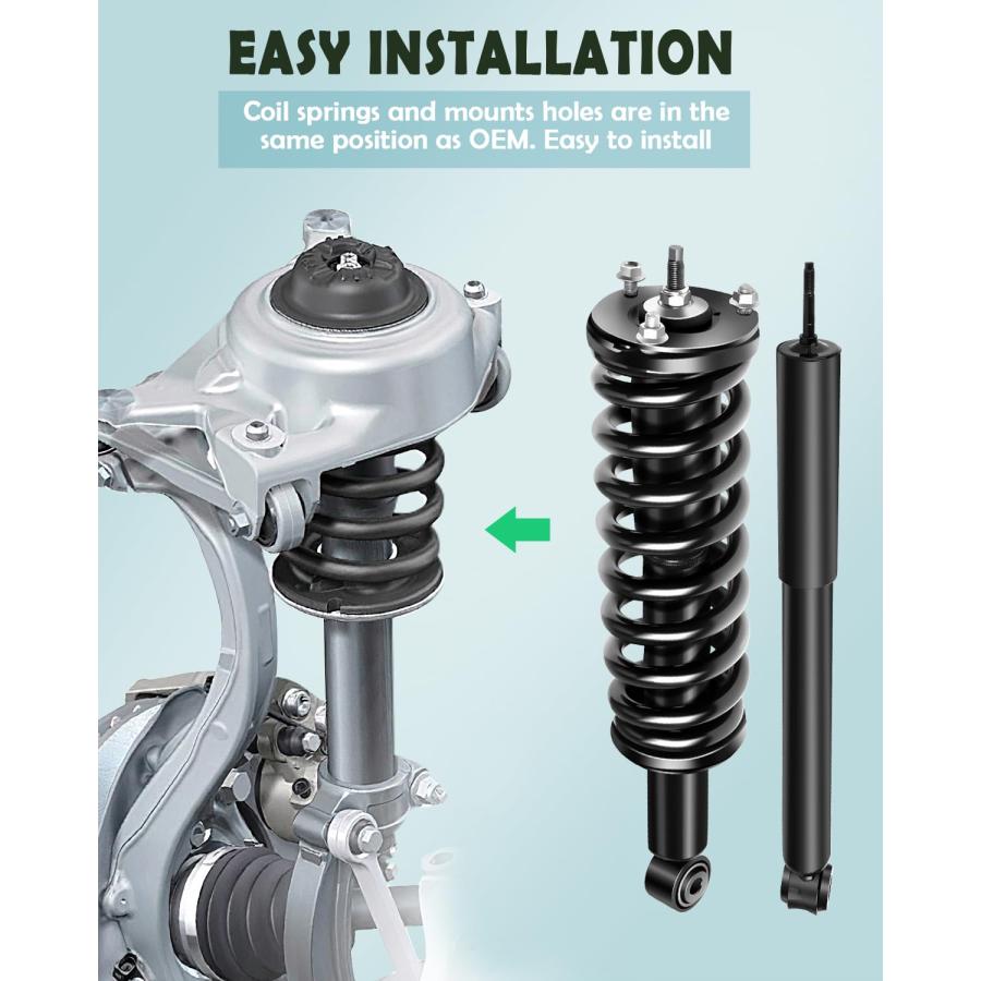 【並行輸入品】SCITOO Front Complete Struts Spring Assembly Rear Shocks Strutsの画像