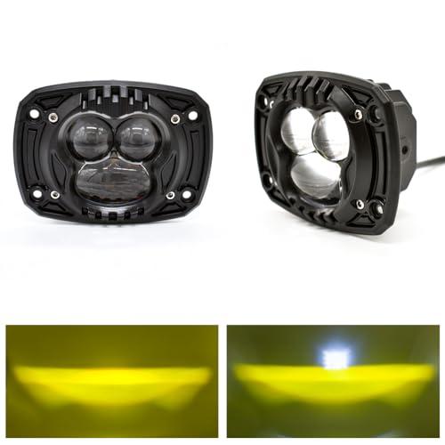 【並行輸入品】2個 4インチ フラッシュマウント LED ポッドライト アンバー オフロード 運転 バンパー ライト バー スポット フォグランの画像