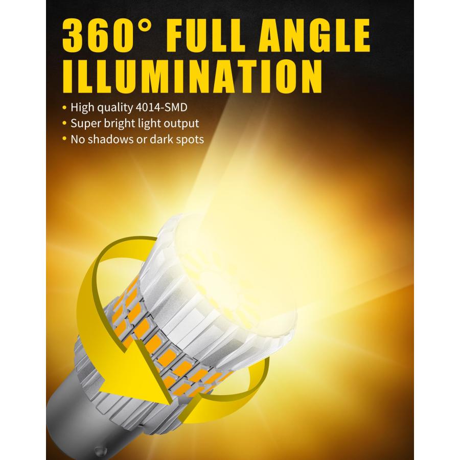 【並行輸入品】AILEO 1157 LED Bulb Amber Turn Signal Light, 2024 Upgrade 500% Bの画像