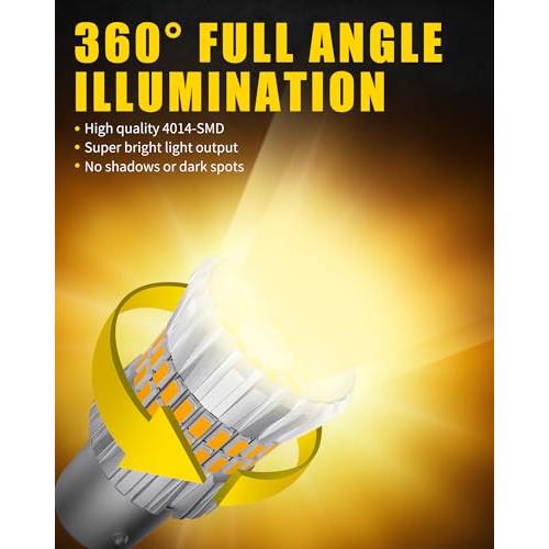 【並行輸入品】AILEO 1157 LED Bulb Amber Turn Signal Light, 2024 Upgrade 500% Bの画像