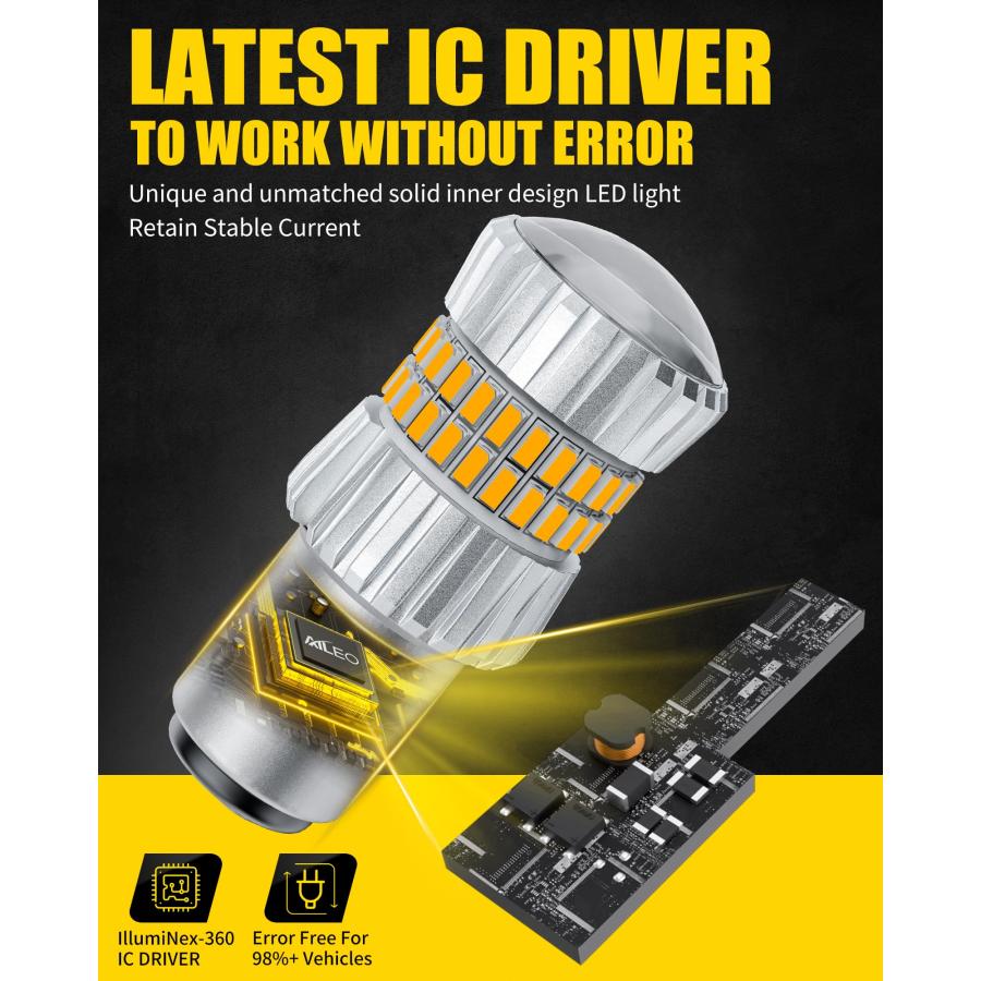【並行輸入品】AILEO 1157 LED Bulb Amber Turn Signal Light, 2024 Upgrade 500% Bの画像