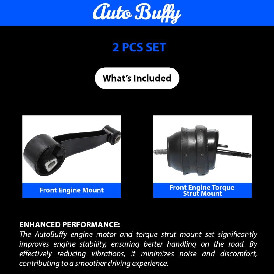 【並行輸入品】AutoBuffy Engine Motor & Torque Strut Mount Set 2PCS， Fits for 2