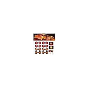 【並行輸入品】Sebellou 16x 3/4 Inch Red+Amber LED Round Side Marker Indicator