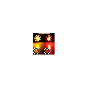 【並行輸入品】Sebellou 16x 3/4 Inch Red+Amber LED Round Side Marker Indicator