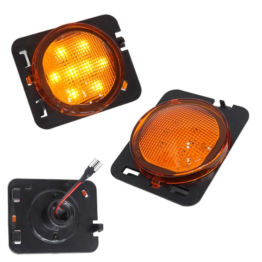 【並行輸入品】GTINTHEBOX Amber Lens Amber LED Front Fender Side Marker Light Aの画像