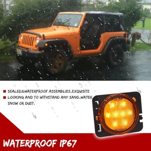 【並行輸入品】GTINTHEBOX Amber Lens Amber LED Front Fender Side Marker Light Aの画像