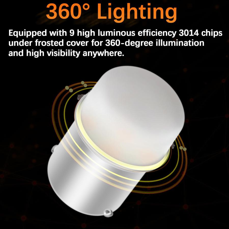 【並行輸入品】Fenikso 1156 Led Bulb 10 Pack Super Amber Yellow Turn Signal Ligの画像