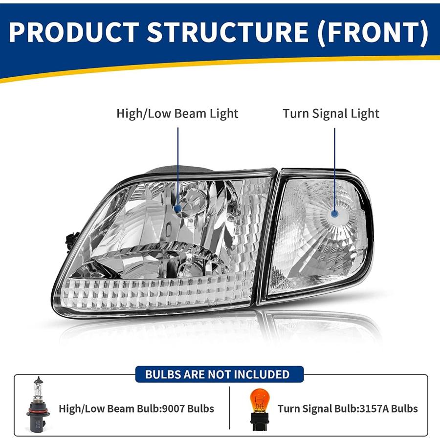 【並行輸入品】PENSUN Headlight Fit for 1997 2003 Ford F150/1997 2002 Ford Expe_3