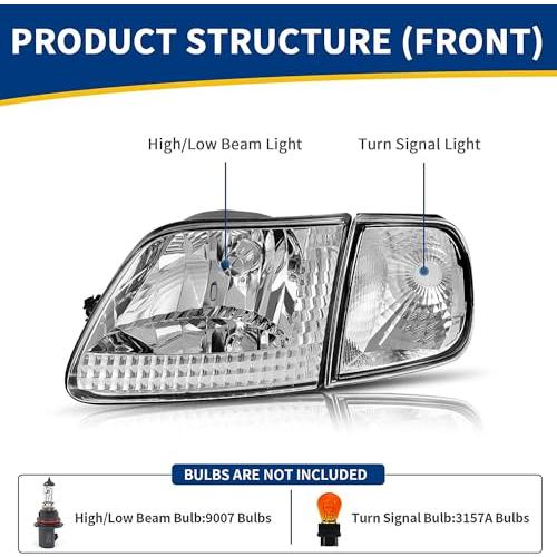 【並行輸入品】PENSUN Headlight Fit for 1997 2003 Ford F150/1997 2002 Ford Expe_4