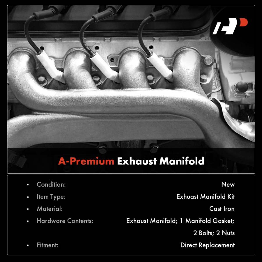 【並行輸入品】A Premium Rear Exhaust Manifold Kit W/Gasket, Bolts, Nuts [6Cylの画像