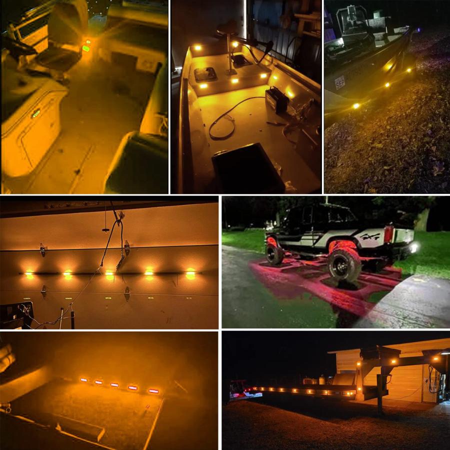 【並行輸入品】NBWDY 4Pcs 4in Front Rear Amber 10Led Side Marker Lights,12V 24V_3