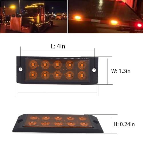 【並行輸入品】NBWDY 4Pcs 4in Front Rear Amber 10Led Side Marker Lights,12V 24V_7