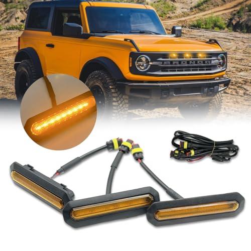 【並行輸入品】Shocklight 3PCS Front LED Grille Lights for 2021 2022 2023 Ford_1