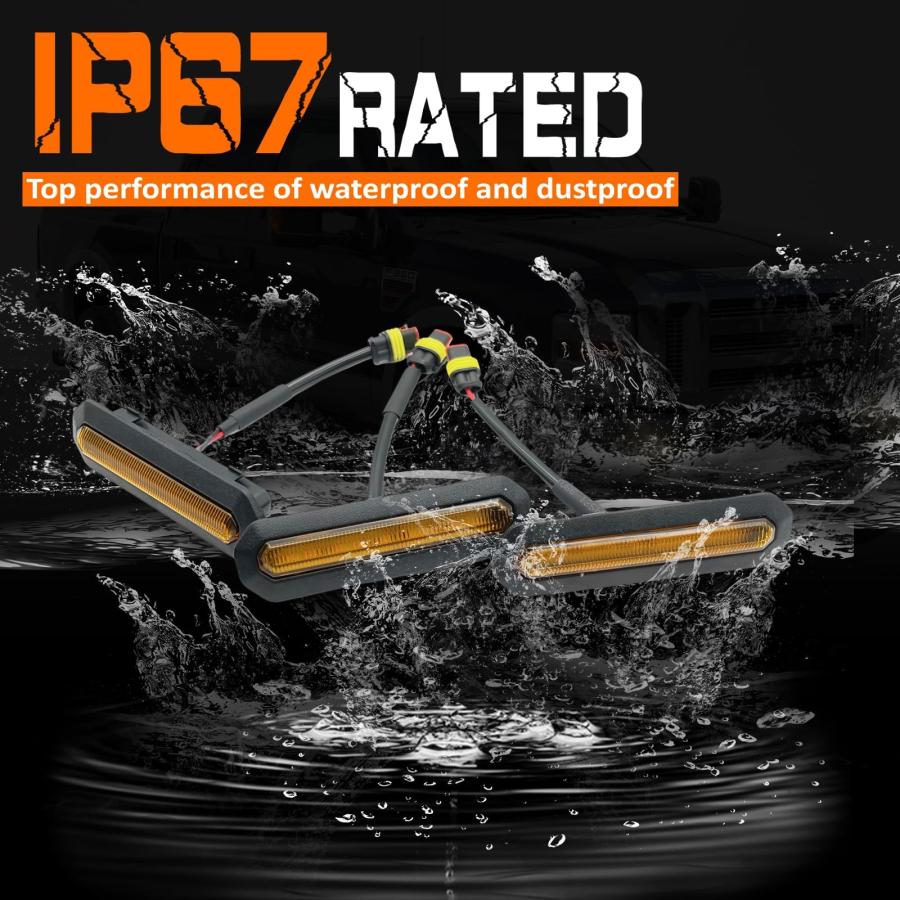 【並行輸入品】Shocklight 3PCS Front LED Grille Lights for 2021 2022 2023 Ford_6