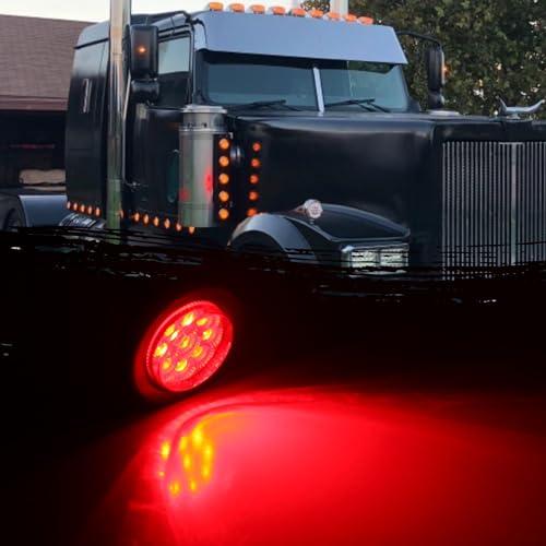 【並行輸入品】10Pcs 2" Inch Round Red Led Trailer Side Marker Clearance Lights_4