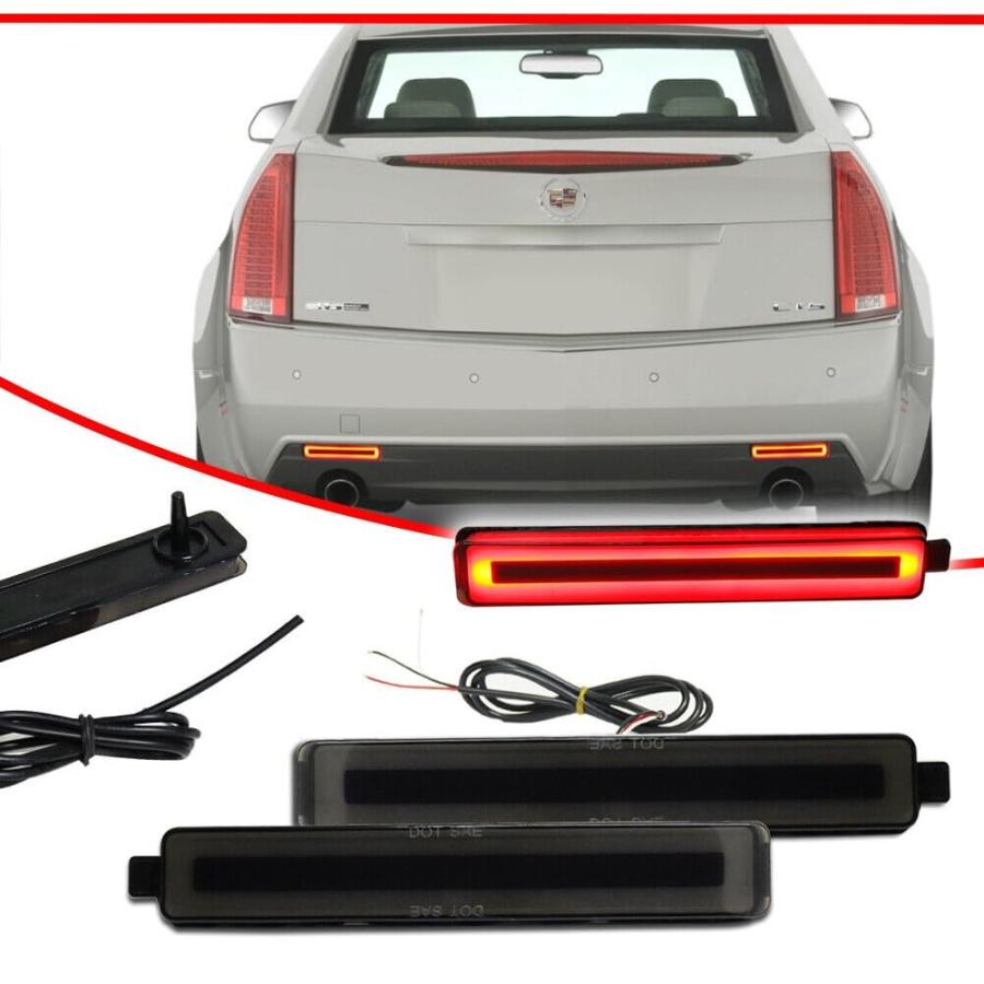 【並行輸入品】PCHXQVQ 1pc Tail Light Assembly Rear Side Black Red Smoked Bumpe