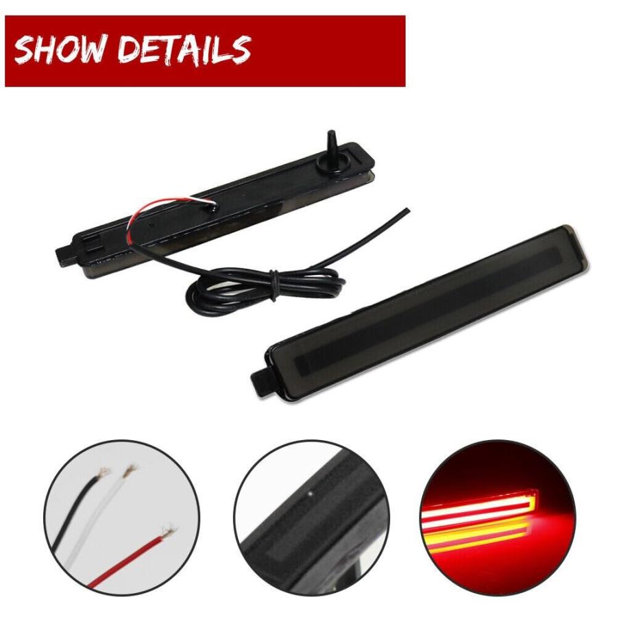 【並行輸入品】PCHXQVQ 1pc Tail Light Assembly Rear Side Black Red Smoked Bumpe