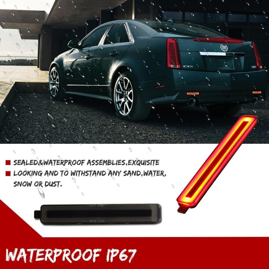 【並行輸入品】PCHXQVQ 1pc Tail Light Assembly Rear Side Black Red Smoked Bumpe