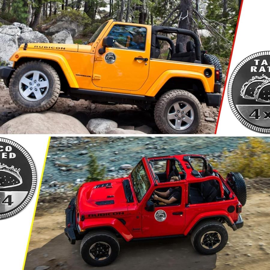 【並行輸入品】タコスバッジ定格カーエンブレム、4 x 4メタル自動車バッジ、3Dメタルカーバッジラウンドエンブレムデカールカーバッジデカールステ_3