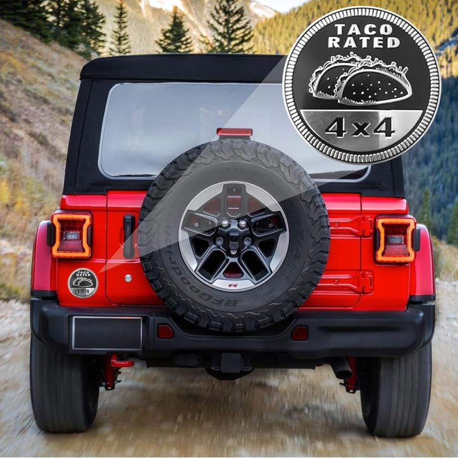 【並行輸入品】タコスバッジ定格カーエンブレム、4 x 4メタル自動車バッジ、3Dメタルカーバッジラウンドエンブレムデカールカーバッジデカールステ_6