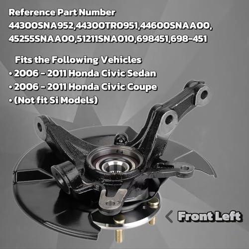 【並行輸入品】Front Steering Knuckle & Wheel Bearing Hub Assembly Compatible w_4