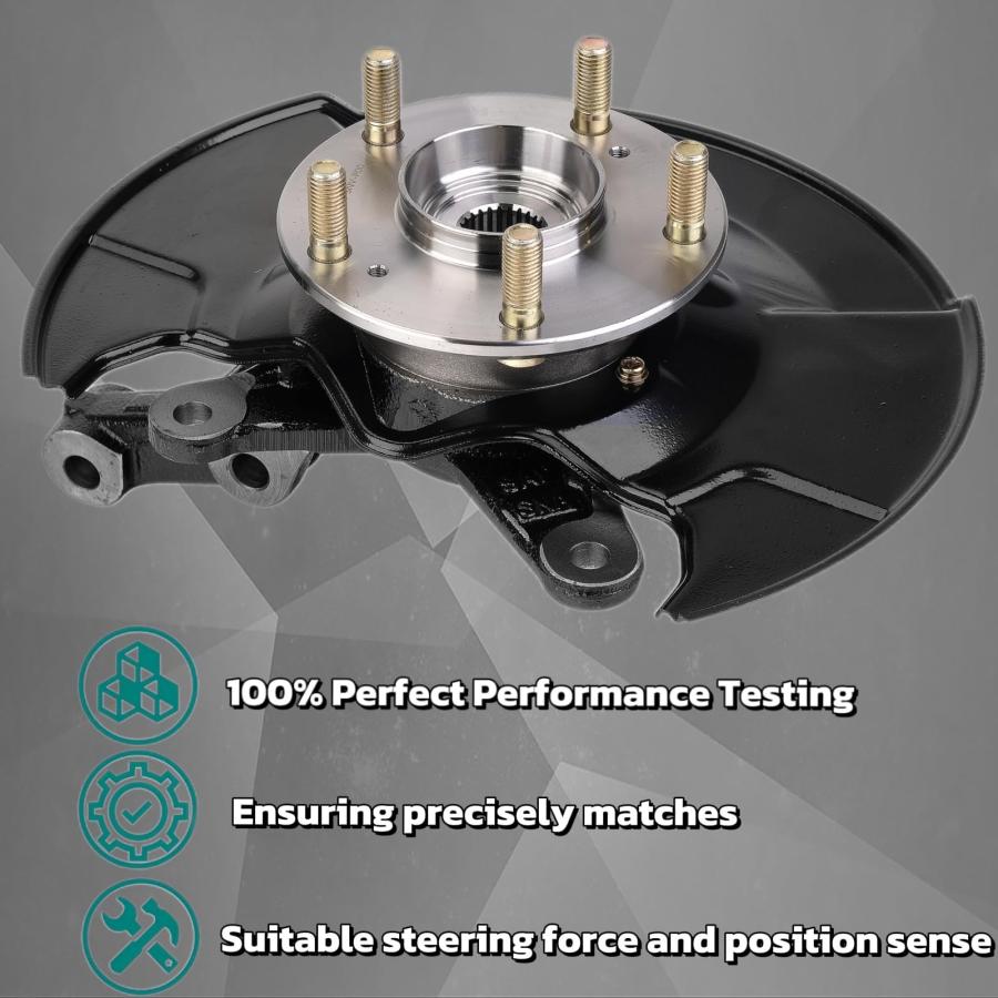 【並行輸入品】Front Steering Knuckle & Wheel Bearing Hub Assembly Compatible w_6