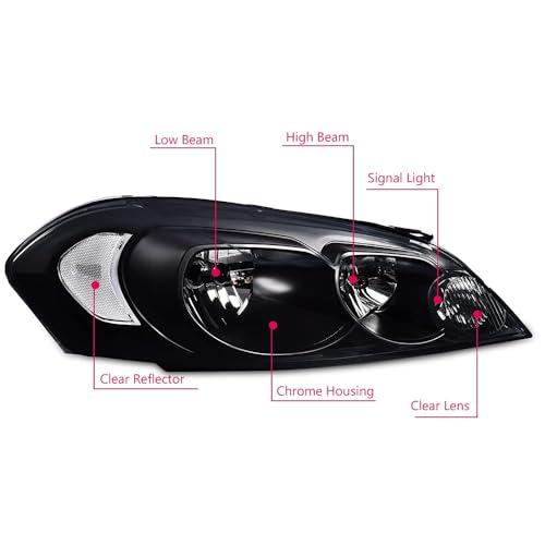 【並行輸入品】G PLUS Headlights， Compatible with 2006 2007 Chevy Monte Carlo/2_4