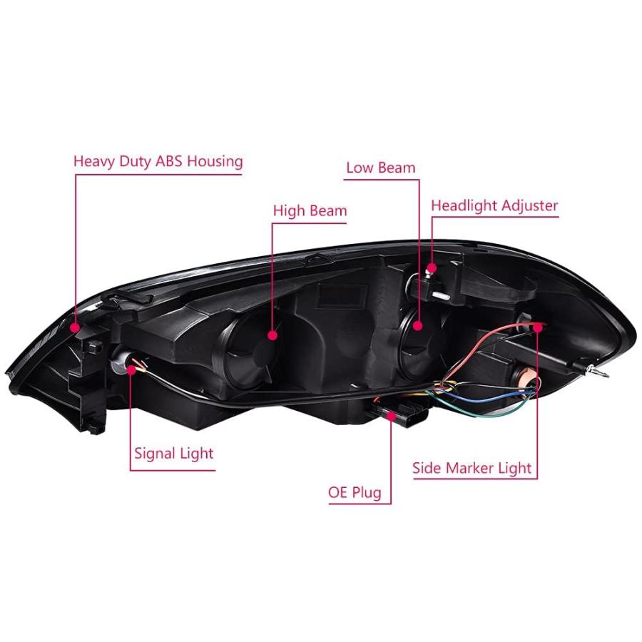 【並行輸入品】G PLUS Headlights， Compatible with 2006 2007 Chevy Monte Carlo/2_6