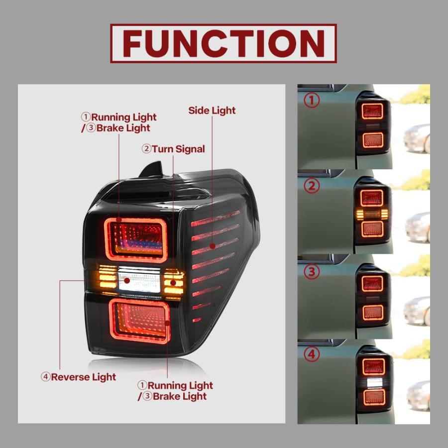 【並行輸入品】 LED Taillights for 5th Gen Toyota 4Runner 2010 2023 Tail Lights