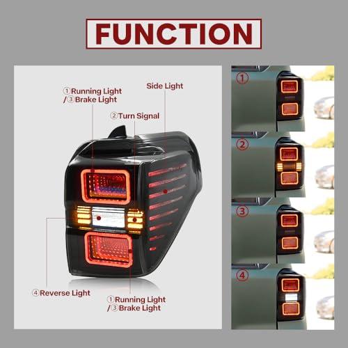 【並行輸入品】 LED Taillights for 5th Gen Toyota 4Runner 2010 2023 Tail Lights