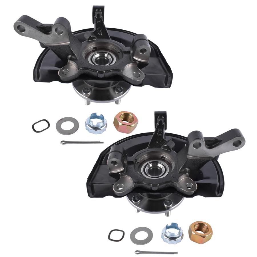 【並行輸入品】Flynsu Pair Front Steering Knuckle \u0026 Wheel Hub Bearing Assemblyの画像