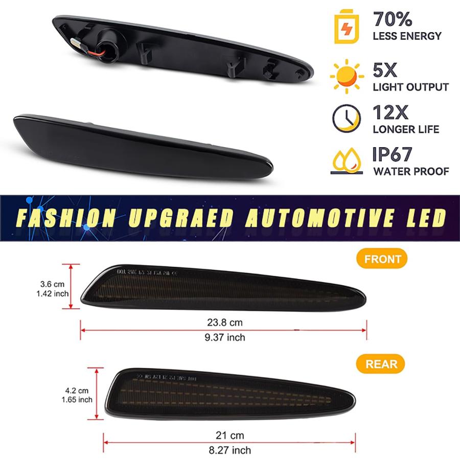 【並行輸入品】Gsdmsye For Chevy Corvette C6 Z06 ZR1 2005 2013 LED Side Markerの画像