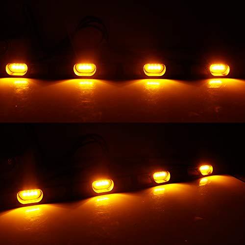 【並行輸入品】KENRTIR 4PCS/Set Smoked Lens Amber LED Front Grille Lights Lamps_7