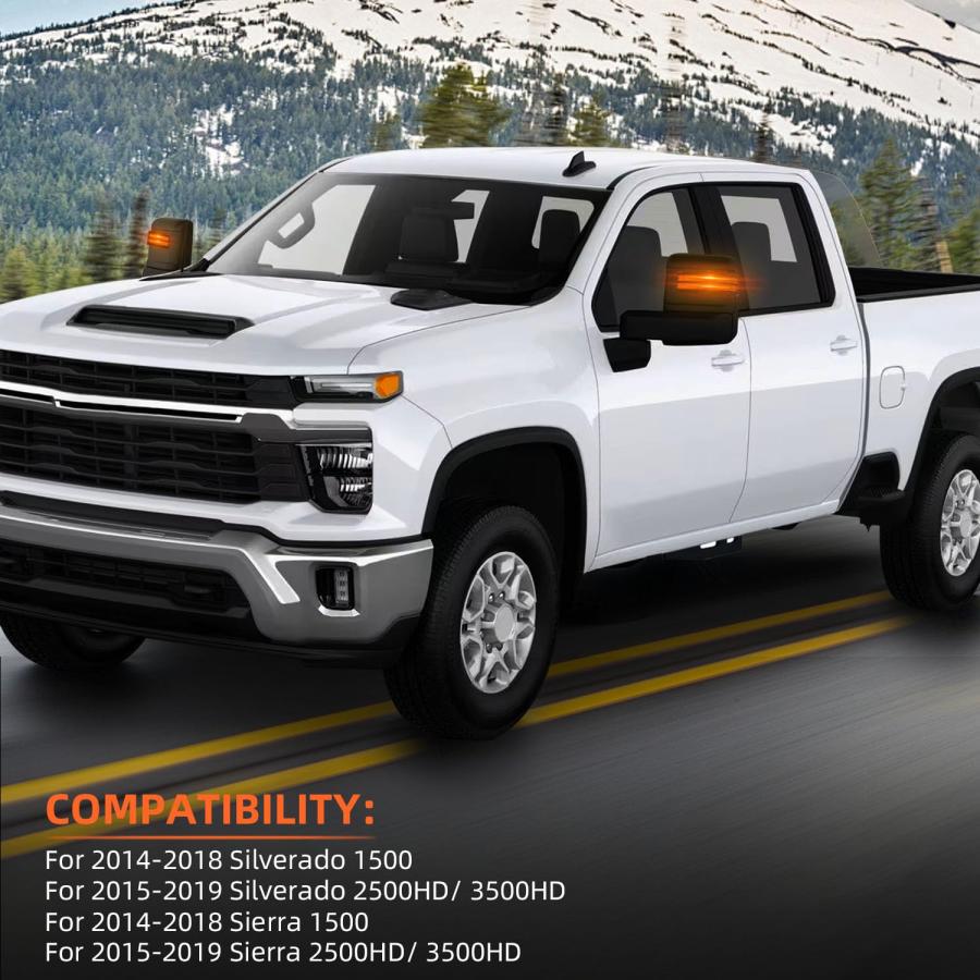 【並行輸入品】VKLK Side Tow Mirror Turn Signal Light for Silverado for Sierraの画像
