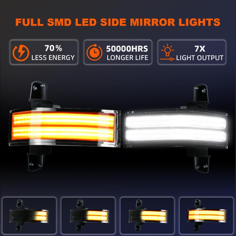 【並行輸入品】VKLK Side Tow Mirror Turn Signal Light for Silverado for Sierraの画像