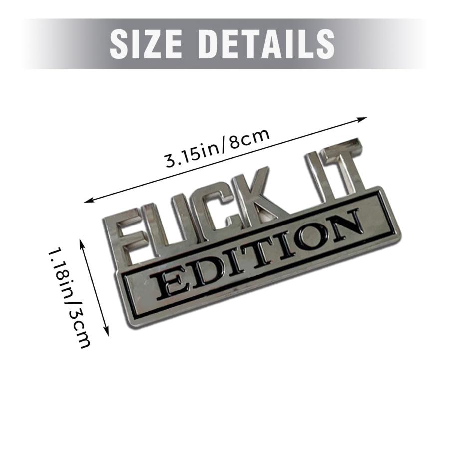 【並行輸入品】Honibaoto Fuck IT Edition Emblem for Car, 3D Stickers for Auto Fの画像