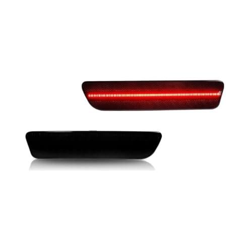 【並行輸入品】CPWYAXG Smoked Rear Bumper Reflector Side Markers Red Light Blac_1
