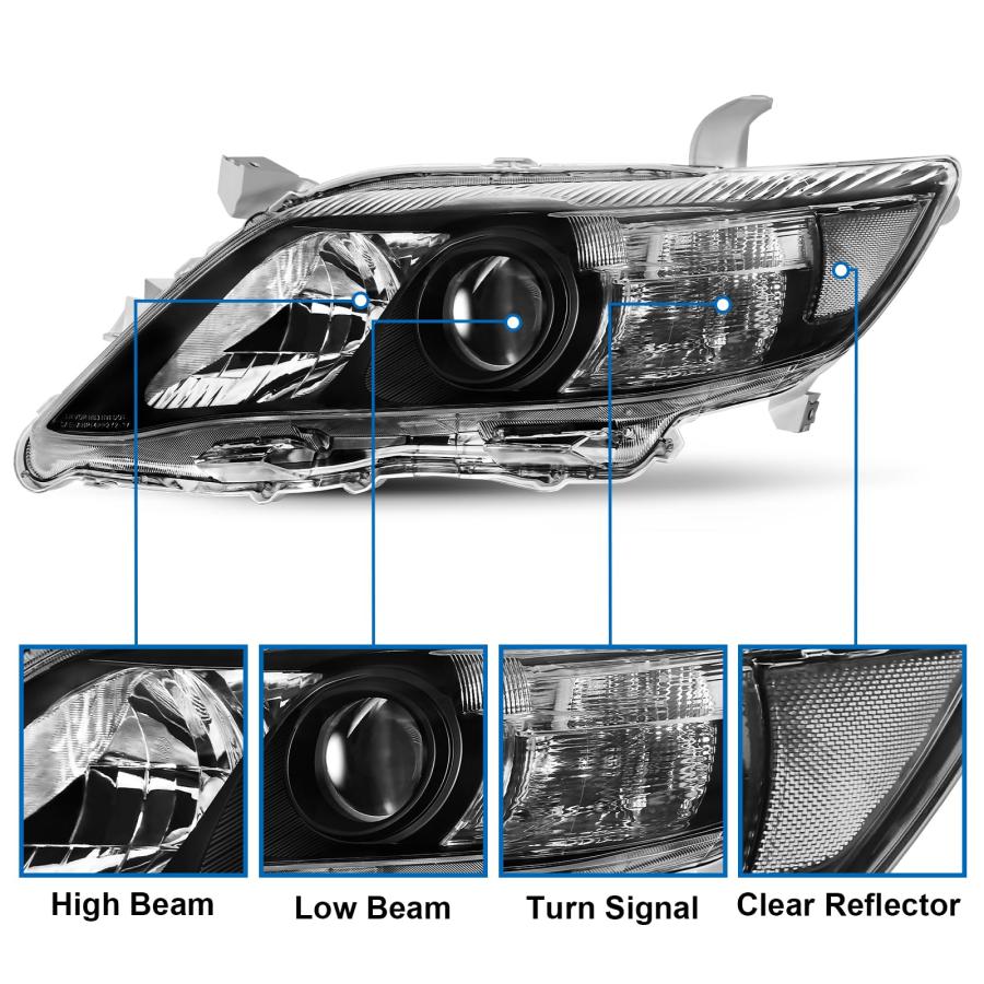 【並行輸入品】telpo Headlight Assembly Compatible with 2010 2011 Toyota Camry_3