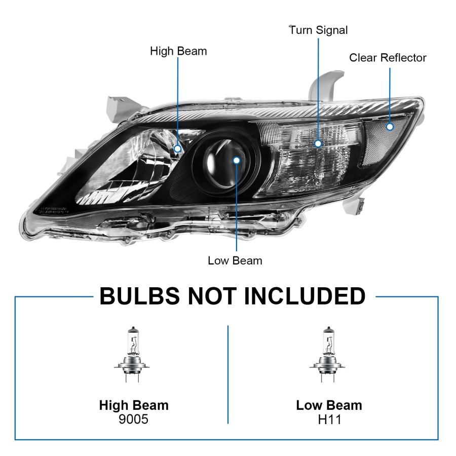 【並行輸入品】telpo Headlight Assembly Compatible with 2010 2011 Toyota Camry_6